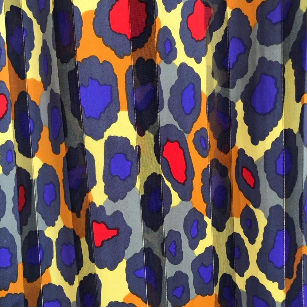 Vintage Leopard Print Sheer Blouse / Colorful Animal Print Top